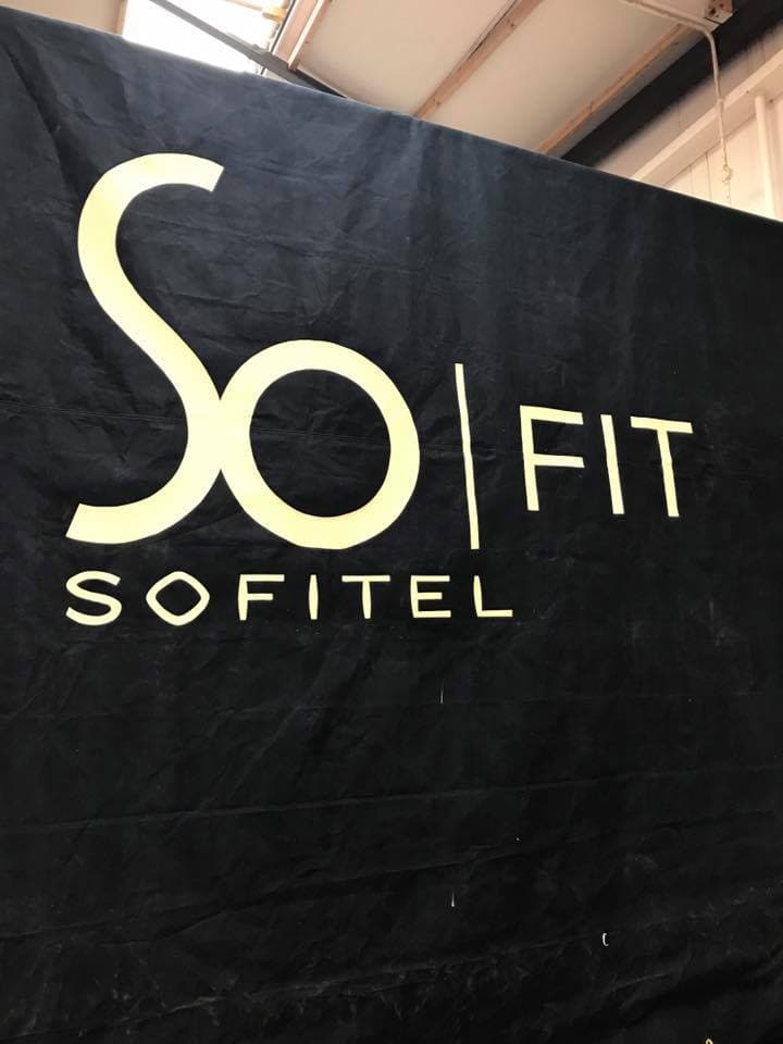 Canvas Cover Made to Size with painted text for So Fit