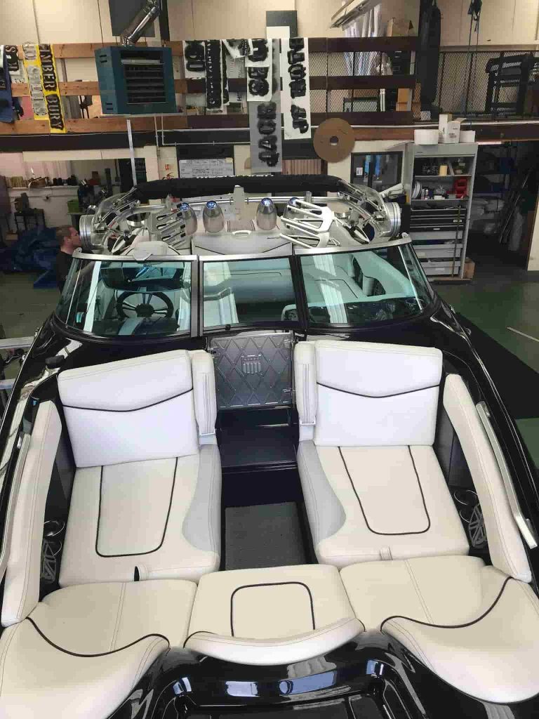 Boat ready to be measured for made to measure cover